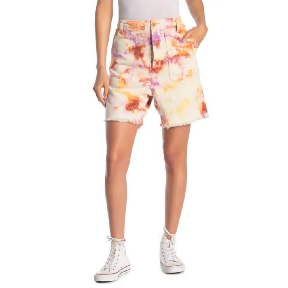 NWT Free People Tie‎ Dye Bermuda Shorts She's A Legend Size 2 New With Tags Boho - Picture 3 of 14